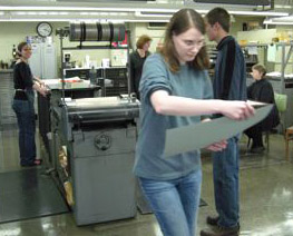 press in operation
